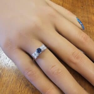18ct White Gold Sapphire & Diamond Cluster Ring