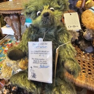 Artist Mohair Bear "Patterson" by Crafty Bears (Shirley Latimer) – Olive Green – Limited Edition 1/12